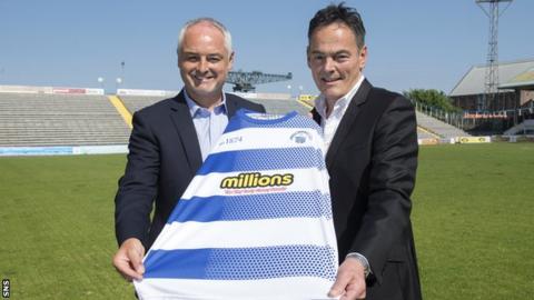 Greenock Morton manager Ray McKinnon and chairman Crawford Rae
