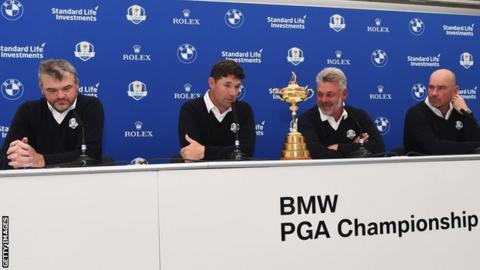 Paul Lawrie, Padraig Harrington, Darren Clarke and Thomas Bjorn