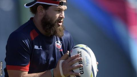 USA hooker Phil Thiel in training