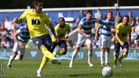 Danny Graham scores Blackburn's opening goal at QPR from the penalty spot