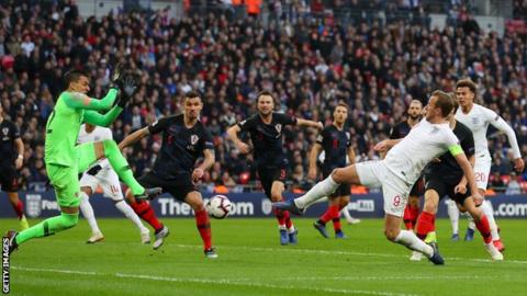 Harry Kane scores for England