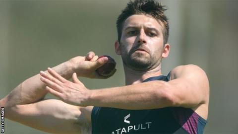 Mark Wood prepares to delivery a ball in practice