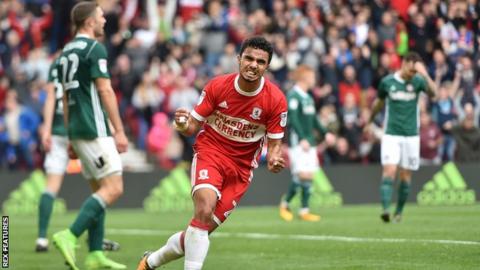 Fabio celebrates for Middlesbrough