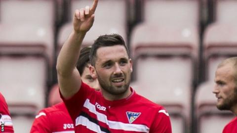 Nicky Clark celebrates a goal for Dunfermline