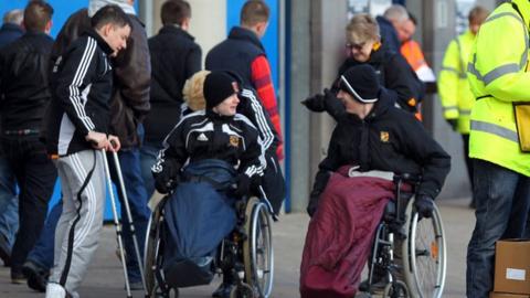 Disabled fans at football
