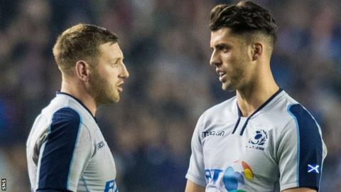 Scotland's Finn Russell and Adam Hastings