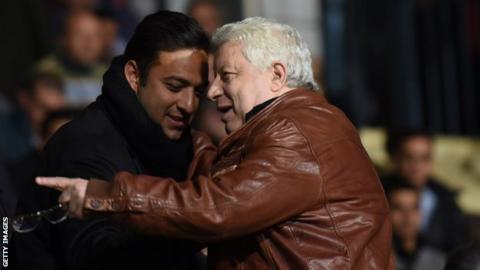 Zamalek president Mortada Mansour (right) with former player Mido