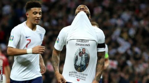 Raheem Sterling during England's 5-0 win over Czech Republic