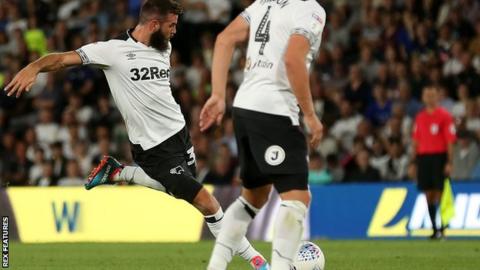 Joe Ledley scoring for Derby County