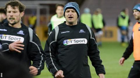 Glasgow Warriors head coach Gregor Townsend in training