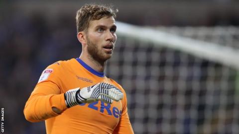 Felix Wiedwald looks downfield after delivering a goal-kick