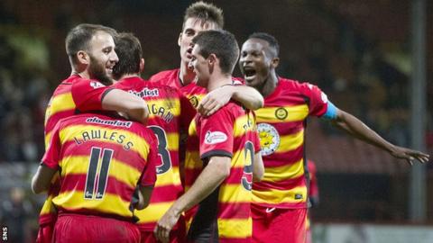 Partick Thistle players celebrating