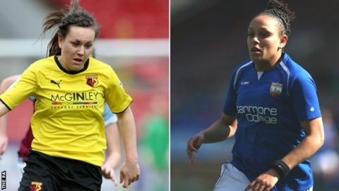 Watford's Emily Heaslip and Jade Dempster of London Bees