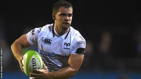Joe Thomas in action for Ospreys