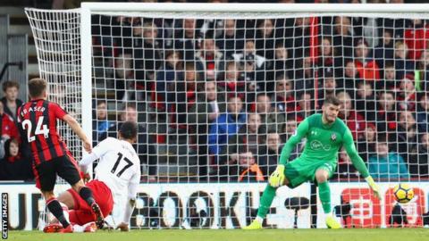 Ryan Fraser scores for Bournemouth against Southampton