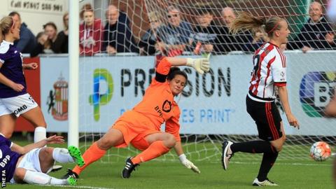 Beth Mead celebrates Sunderland's opening goal against Doncaster
