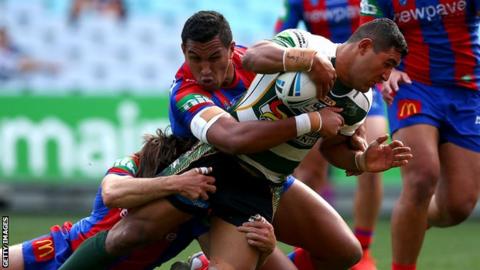 Ipswich Jets' Billy McConnachie scores a try
