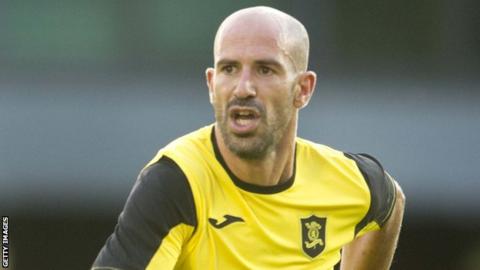 Hugo Faria in action for Livingston