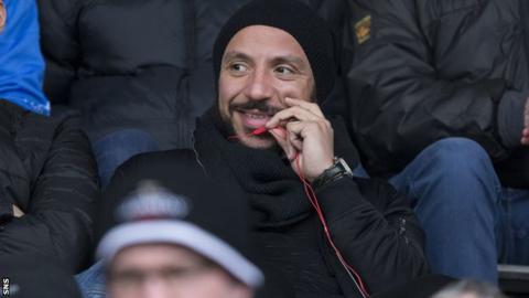 Julien Fuabert in St Johnstone's stand