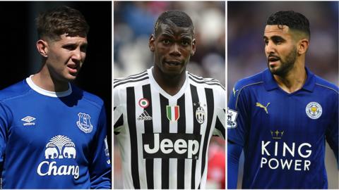 John Stones, Paul Pogba, Riyad Mahrez