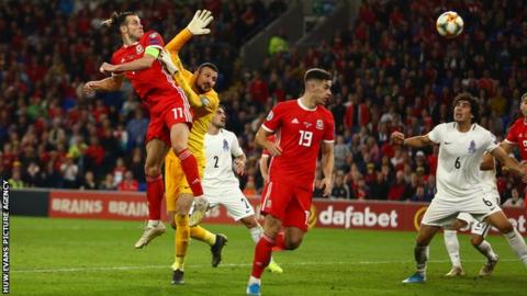 Gareth Bale's headed goal against Azerbaijan