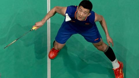 Chen Long of China in action on day six of the Badminton Malaysia Open at Axiata Arena