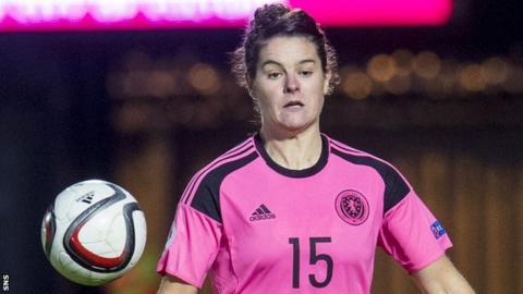 Jennifer Beattie in action for Scotland Women