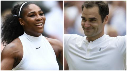 Serena Williams and Roger Federer at Wimbledon