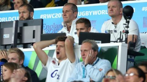 England coaches react against Australia