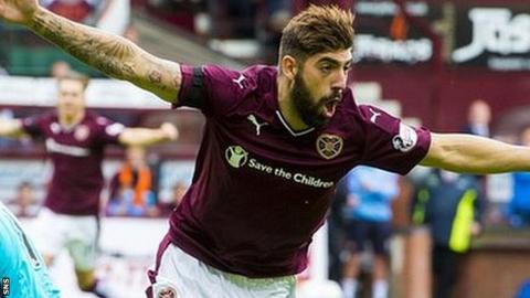 Juanma Delgado scored on his league debut for Hearts