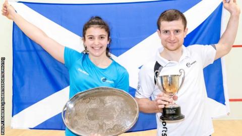 Scottish champions Georgia Adderley and Alan Clyne