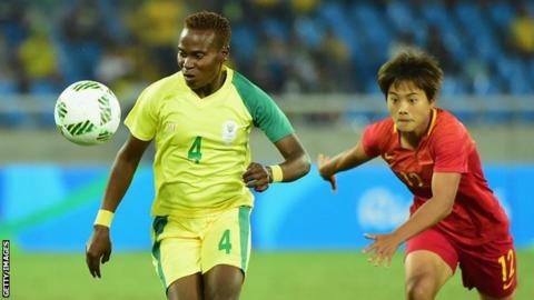 South Africa Women in action against China during the 2016 Olympics