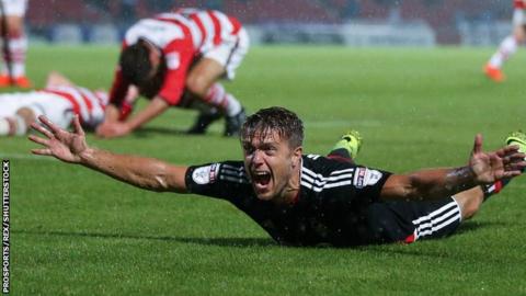 Nottingham Forest's Jamie Ward celebrates his winner against Doncaster