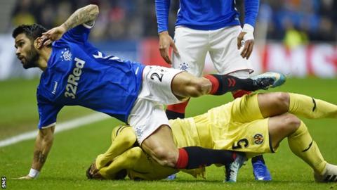 Rangers' Daniel Candeias tackles Santiago Caseres