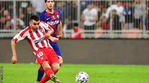 Angel Correra scores the winner for Atletico Madrid