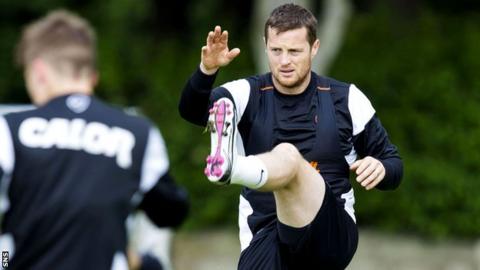 Jon Daly in training with Dundee United