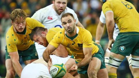 Nick Frisby in action for Australia against England