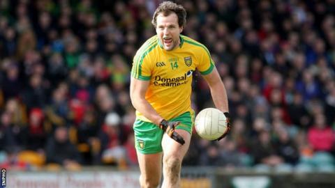 Michael Murphy received a big cheer as he was introduced for his 100th Donegal appearance