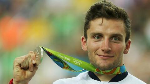 Callum Skinner with a silver medal at the 2016 Rio Olympics