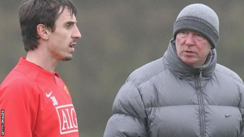 Gary Neville and Sir Alex Ferguson