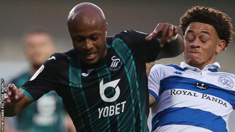 Andre Ayew in action against QPR