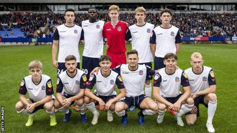 Bolton's youngest-ever team for their match against Coventry City