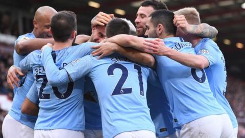 Manchester City won the Premier League with 100 points in 2017-18