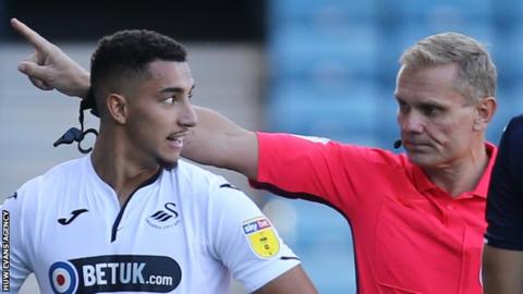 Courtney Baker-Richardson is sent off at Millwall