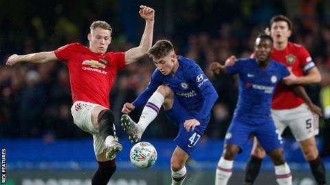 Chelsea's Billy Gilmour came up against compatriot Scott McTominay against Manchester United