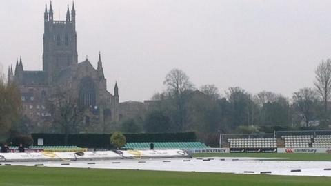 Covers on at New Road on the opening day of the 2016 season