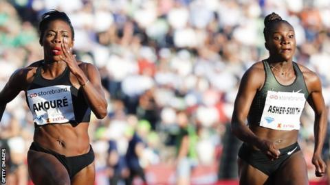 Murielle Ahoure and Dina Asher Smith