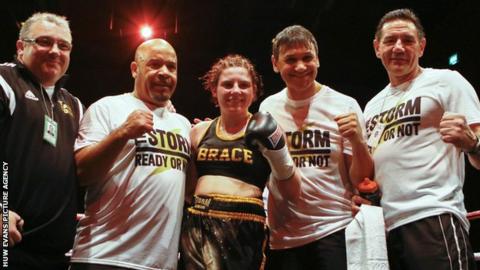 Ashley Brace with her training team