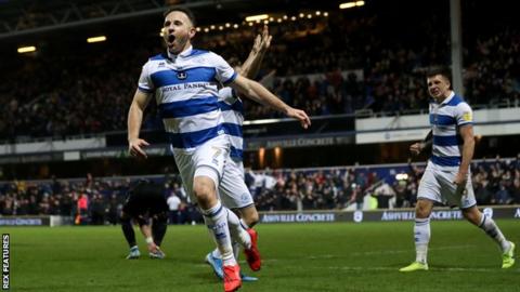 Marc Pugh peels away after scoring for QPR