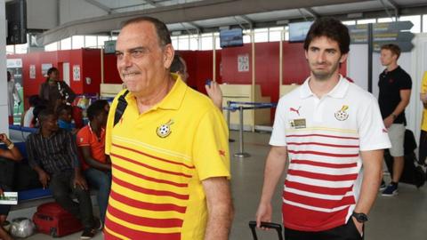 Former Ghana coach Avram Grant (left) and assistant Gerard Nus